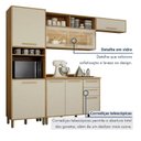 Ver imagem 6 de Cozinha Completa Modulada 4 Peças 7 Portas 2 Gavetas Salvador Bege/Cinamomo/Off White