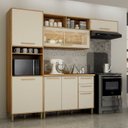 Ver imagem 1 de Cozinha Completa Modulada 4 Peças 7 Portas 2 Gavetas Salvador Bege/Cinamomo/Off White