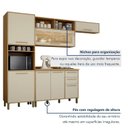 Ver imagem 5 de Cozinha Completa Modulada 4 Peças 7 Portas 2 Gavetas Salvador Bege/Cinamomo/Off White