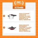 Ver imagem 2 de KIT - Panela de Pressão 6l Solar + Panela Wok Alumínio Loreto 28cm Vermelha - Tramontina