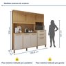 Armário de Cozinha Quartzo 7 Portas 2 Gavetas e Painel Ilha Gourmet - 3