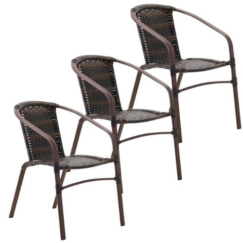 3 Cadeiras Floripa em Alumínio Pintura para Cozinha, Área, Jardim Trama Original