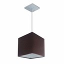 Ver imagem 1 de Lustre Pendente Quadrado Vivare Md-4223 Cúpula em Tecido 15/13x13cm - Bivolt - Café - Bivolt
