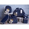 Bolsa maternidade bebê kit 5 pç azul luxo urso impermeável - 2