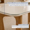 Ver mais imagens de Mesa de Jantar 6 Lugares Retangular 160cm Tampo Vidro/MDF de 2,5cm Liz Bege/Cinamomo/Off White