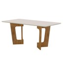 Ver imagem 2 de Mesa de Jantar 6 Lugares Retangular 160cm Tampo Vidro/MDF de 2,5cm Liz