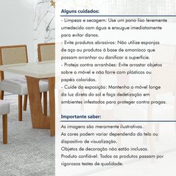 Mesa de Jantar 6 Lugares Retangular 160cm Tampo Vidro/MDF de 4cm Liz - 8