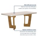 Ver imagem 5 de Mesa de Jantar 6 Lugares Retangular 160cm Tampo Vidro/MDF de 4cm Liz Bege/Cinamomo/Off White