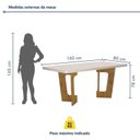 Ver imagem 3 de Mesa de Jantar 6 Lugares Retangular 160cm Tampo Vidro/MDF de 4cm Liz