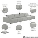 Ver imagem 3 de Sofá Ilha Modular com Puff para Sala Living 392cm Georgia K04 Linho Cinza - Mpozenato