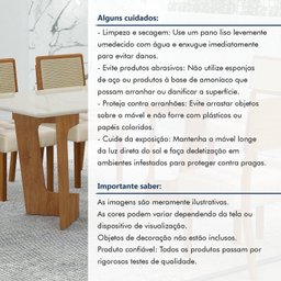 Mesa de Jantar 6 Lugares Retangular 180cm Tampo Vidro/MDF de 2,5cm Liz - 8