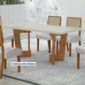 Mesa de Jantar 6 Lugares Retangular 180cm Tampo Vidro/MDF de 4cm Liz - 1