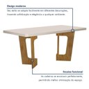 Ver imagem 3 de Mesa de Jantar 6 Lugares Retangular 180cm Tampo Vidro/MDF de 4cm Liz