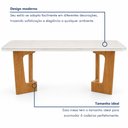 Ver imagem 4 de Mesa de Jantar 6 Lugares Retangular 180cm Tampo Vidro/MDF de 4cm Liz Bege/Cinamomo/Off White