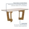 Mesa de Jantar 6 Lugares Retangular 180cm Tampo Vidro/MDF de 4cm Liz - 4