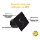 Ver imagem 2 de Kit 10 Balizador Led 3w Embutir Quadrado Parede Bco Quente - Preto - Preto