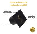Ver imagem 2 de Kit 10 Balizador Led 3w Embutir Quadrado Parede Bco Quente - Preto - Preto