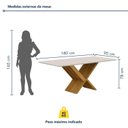 Ver imagem 3 de Mesa de Jantar 6 Lugares Retangular 180cm Tampo Vidro/MDF de 2,5cm Aurora Bege/Cinamomo/Off White