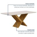Ver imagem 6 de Mesa de Jantar 6 Lugares Retangular 180cm Tampo Vidro/MDF de 2,5cm Aurora Bege/Cinamomo/Off White