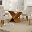 Ver imagem 2 de Mesa de Jantar 6 Lugares Retangular 180cm Tampo Vidro/MDF de 4cm Aurora