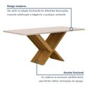 Ver imagem 6 de Mesa de Jantar 6 Lugares Retangular 180cm Tampo Vidro/MDF de 4cm Aurora Bege/Cinamomo/Off White