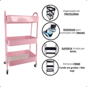 Ver imagem 5 de Carrinho Organizador Multiuso 3 Prateleiras Metal Rodinhas