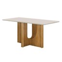 Ver imagem 2 de Mesa de Jantar 6 Lugares Retangular 160cm Tampo Vidro/MDF de 2,5cm Dora Bege/Cinamomo/Off White