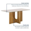 Ver imagem 6 de Mesa de Jantar 6 Lugares Retangular 160cm Tampo Vidro/MDF de 2,5cm Dora Bege/Cinamomo/Off White