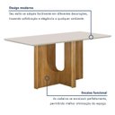 Ver imagem 5 de Mesa de Jantar 6 Lugares Retangular 160cm Tampo Vidro/MDF de 2,5cm Dora Bege/Cinamomo/Off White