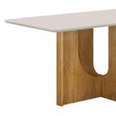 Ver mais imagens de Mesa de Jantar 6 Lugares Retangular 160cm Tampo Vidro/MDF de 2,5cm Dora Bege/Cinamomo/Off White
