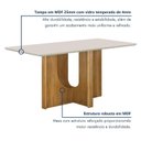 Ver imagem 4 de Mesa de Jantar 6 Lugares Retangular 160cm Tampo Vidro/MDF de 2,5cm Dora Bege/Cinamomo/Off White