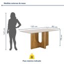 Ver imagem 4 de Mesa de Jantar 4 Lugares Retangular 120cm Tampo Vidro/MDF de 2,5cm Dora