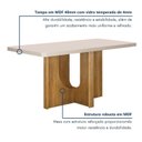 Ver imagem 7 de Mesa de Jantar 4 Lugares Retangular 120cm Tampo Vidro/MDF de de 4cm Dora Bege/Cinamomo/Off White