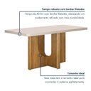 Ver imagem 6 de Mesa de Jantar 4 Lugares Retangular 120cm Tampo Vidro/MDF de de 4cm Dora Bege/Cinamomo/Off White
