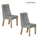 Ver imagem 3 de Kit de 2 Cadeiras para Sala de Jantar Luna Cinza/Cinamomo/Linho Prata
