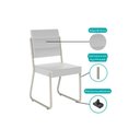Ver imagem 2 de Cadeira de Cozinha 1736 Kit 4 Uni Prata/courino Branco - Carraro