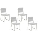 Ver imagem 1 de Cadeira de Cozinha 1736 Kit 4 Uni Prata/courino Branco - Carraro