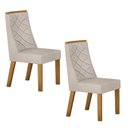 Ver imagem 3 de Kit de 2 Cadeiras para Sala de Jantar Aurora Bege/Cinamomo/Veludo Palha