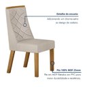 Ver imagem 4 de Kit de 2 Cadeiras para Sala de Jantar Aurora Bege/Cinamomo/Veludo Palha