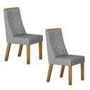 Ver imagem 3 de Kit de 2 Cadeiras para Sala de Jantar Aurora Cinza/Cinamomo/Linho Prata