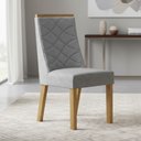 Ver imagem 1 de Kit de 2 Cadeiras para Sala de Jantar Aurora Cinza/Cinamomo/Linho Prata