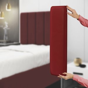 Painel Modulado Nashira 100 / Z-001 Sued Vermelho