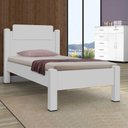 Ver imagem 1 de Cama Solteiro Paris Branco com Colchão - Gabrielli