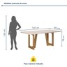 Conjunto Sala de Jantar Mesa 160cm Tampo de 4,0cm com 6 Cadeiras Luna - 11