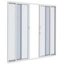 Ver imagem 1 de Porta de Correr 4 Folhas Alumínio Branco com Vidro Temperado - 210x200