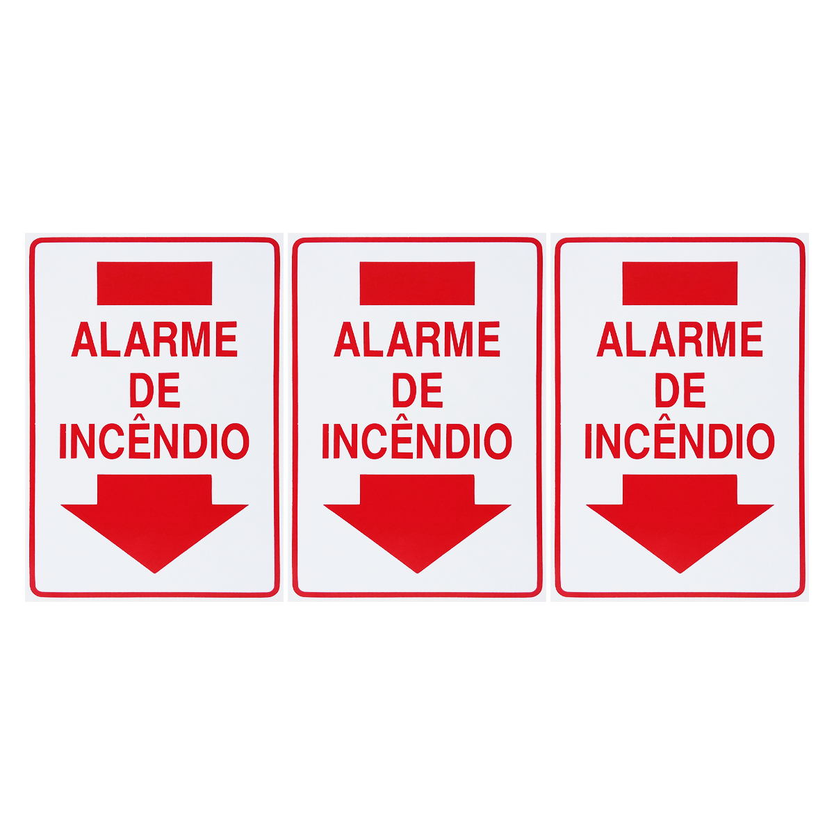 Combo 3 Placas De Sinalização Alarme De Incêndio 20x30 Acesso - X-722 F9e