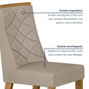 Ver mais imagens de Conjunto Sala de Jantar Mesa 180cm Tampo de 4,0cm com 6 Cadeiras Aurora Bege/Cinamomo/Off White