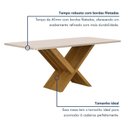 Ver imagem 5 de Conjunto Sala de Jantar Mesa 180cm Tampo de 4,0cm com 6 Cadeiras Aurora Bege/Cinamomo/Off White