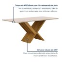Ver imagem 3 de Conjunto Sala de Jantar Mesa 180cm Tampo de 4,0cm com 6 Cadeiras Aurora Bege/Cinamomo/Off White