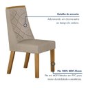 Ver imagem 7 de Conjunto Sala de Jantar Mesa 180cm Tampo de 4,0cm com 6 Cadeiras Aurora Bege/Cinamomo/Off White